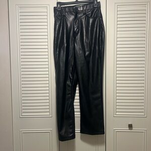 Abercrombie 90s Straight Ultra High Rise Faux Leather Pants